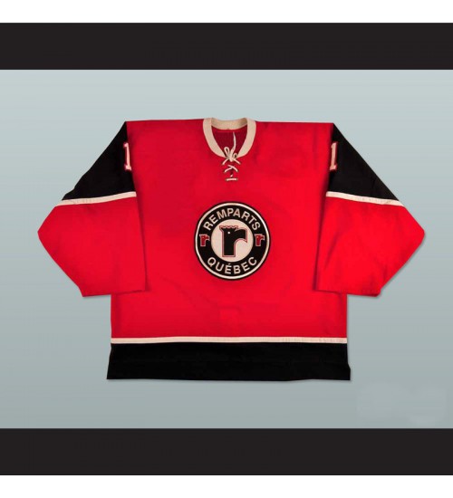 Custom QMJHL Quebec Remparts 2005 06 1 Nicolas Barriere Hockey Jersey Road Red